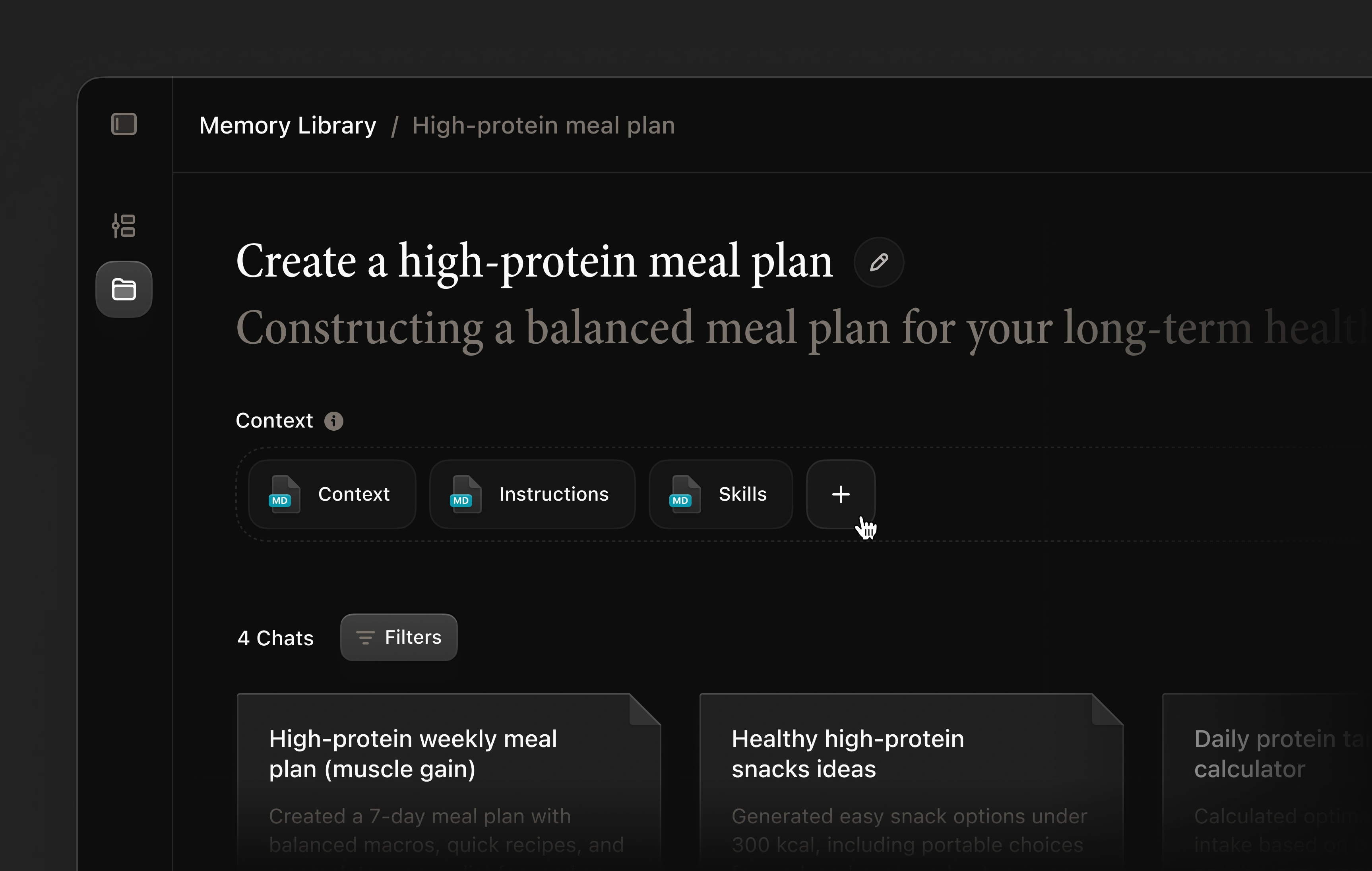 Context packs screenshot