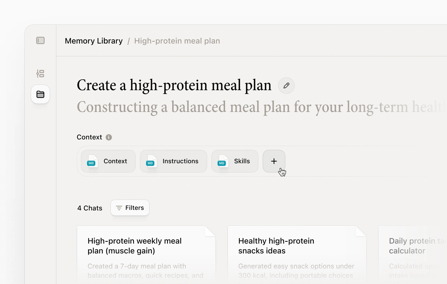 Context packs screenshot